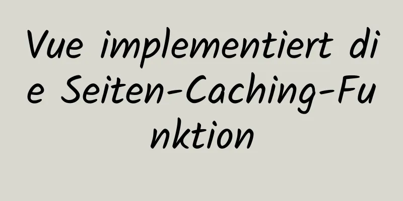 Vue implementiert die Seiten-Caching-Funktion