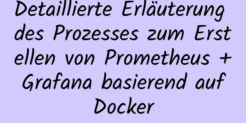 Detaillierte Erläuterung des Prozesses zum Erstellen von Prometheus + Grafana basierend auf Docker