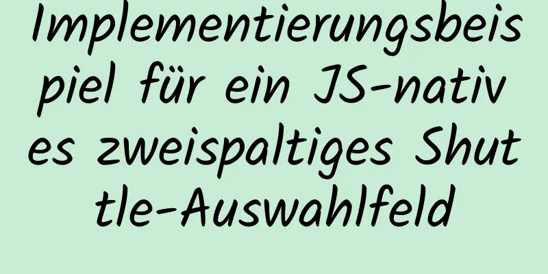 Implementierungsbeispiel für ein JS-natives zweispaltiges Shuttle-Auswahlfeld