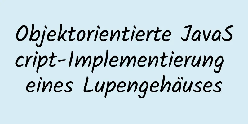 Objektorientierte JavaScript-Implementierung eines Lupengehäuses