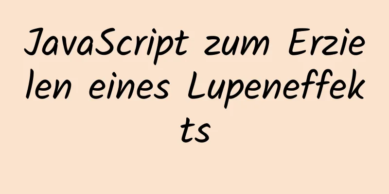 JavaScript zum Erzielen eines Lupeneffekts