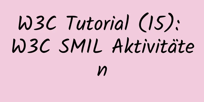 W3C Tutorial (15): W3C SMIL Aktivitäten