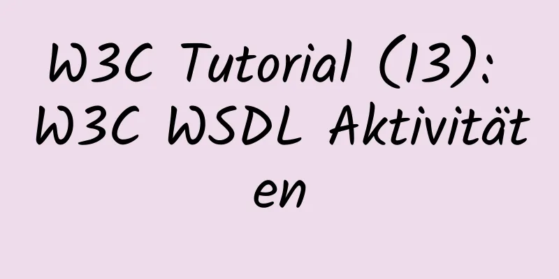 W3C Tutorial (13): W3C WSDL Aktivitäten