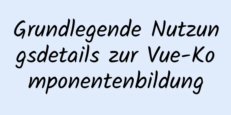 Grundlegende Nutzungsdetails zur Vue-Komponentenbildung