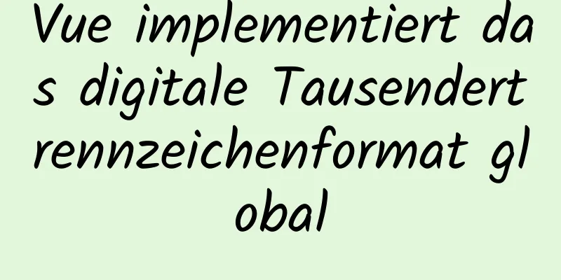 Vue implementiert das digitale Tausendertrennzeichenformat global