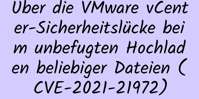 Über die VMware vCenter-Sicherheitslücke beim unbefugten Hochladen beliebiger Dateien (CVE-2021-21972)