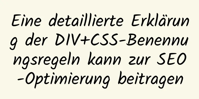 Eine detaillierte Erklärung der DIV+CSS-Benennungsregeln kann zur SEO-Optimierung beitragen