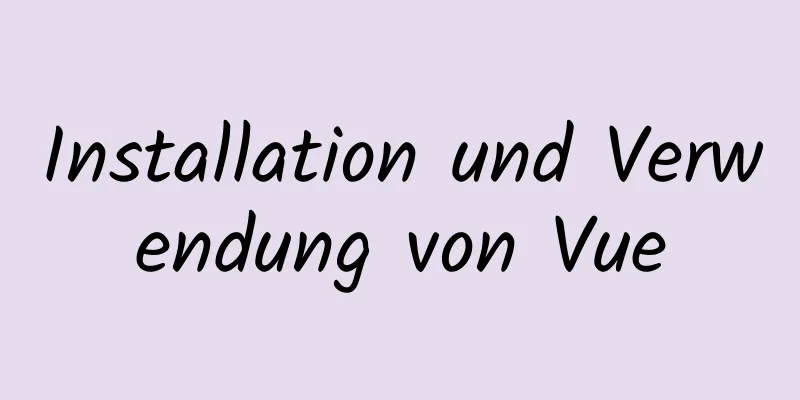 Installation und Verwendung von Vue