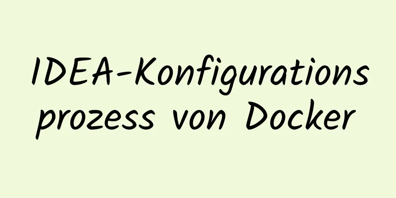 IDEA-Konfigurationsprozess von Docker