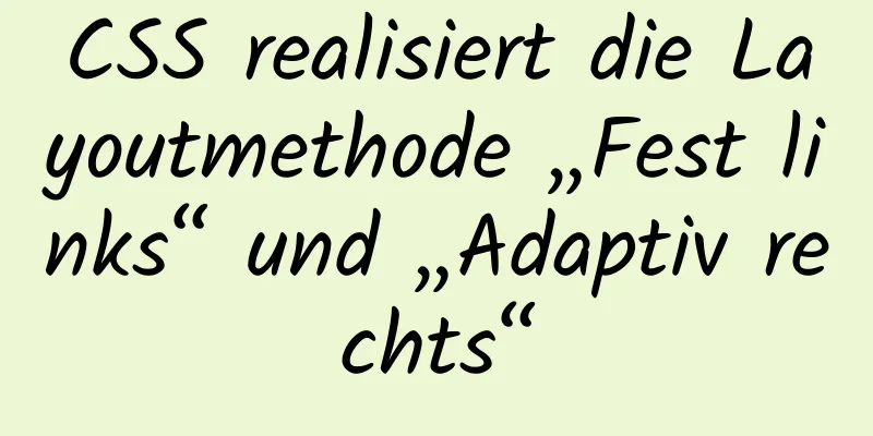 CSS realisiert die Layoutmethode „Fest links“ und „Adaptiv rechts“