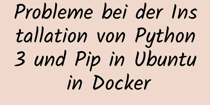 Probleme bei der Installation von Python3 und Pip in Ubuntu in Docker