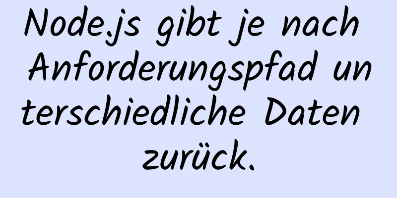 Node.js gibt je nach Anforderungspfad unterschiedliche Daten zurück.