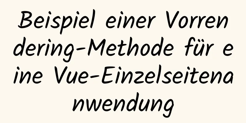 Beispiel einer Vorrendering-Methode für eine Vue-Einzelseitenanwendung