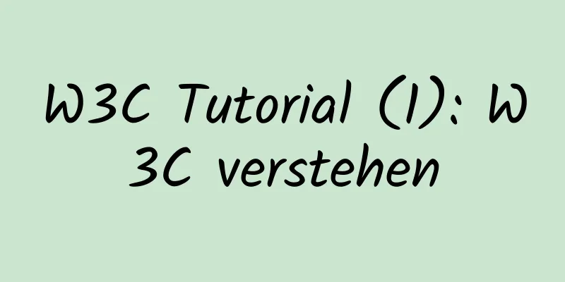 W3C Tutorial (1): W3C verstehen