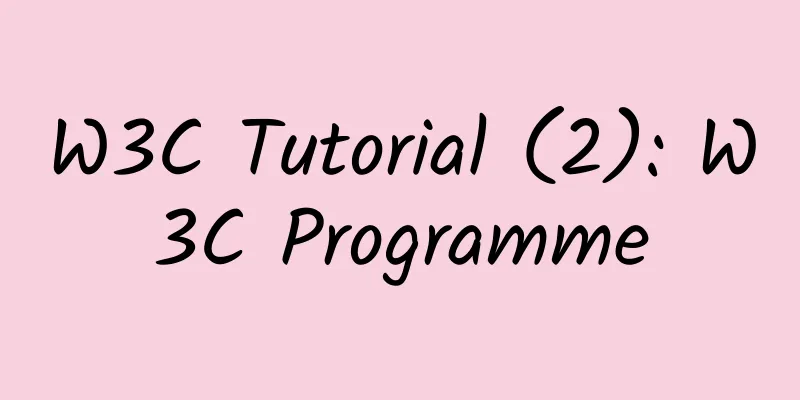 W3C Tutorial (2): W3C Programme