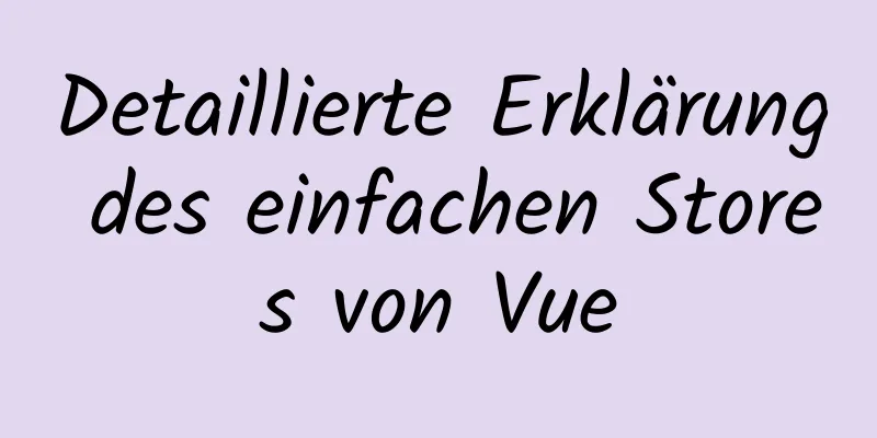 Detaillierte Erklärung des einfachen Stores von Vue