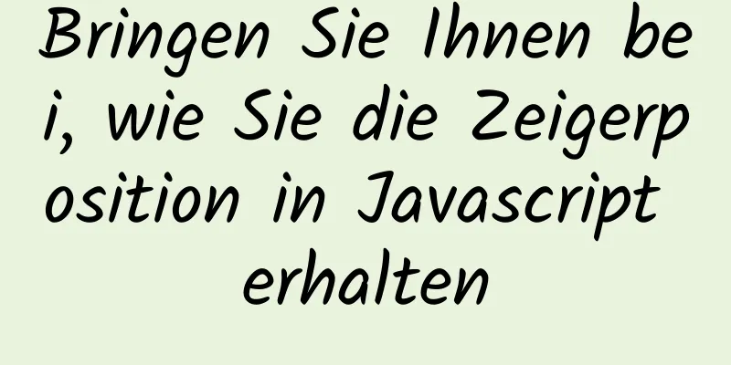 Bringen Sie Ihnen bei, wie Sie die Zeigerposition in Javascript erhalten