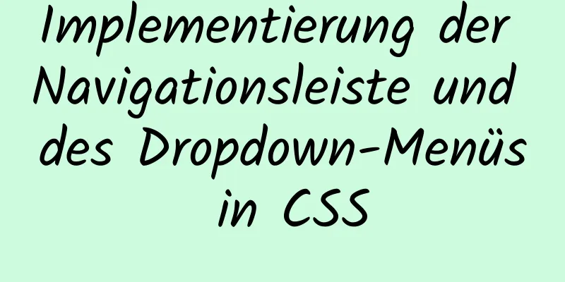 Implementierung der Navigationsleiste und des Dropdown-Menüs in CSS