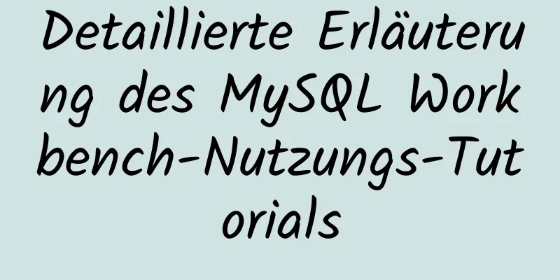 Detaillierte Erläuterung des MySQL Workbench-Nutzungs-Tutorials