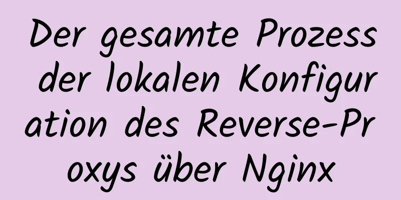 Der gesamte Prozess der lokalen Konfiguration des Reverse-Proxys über Nginx