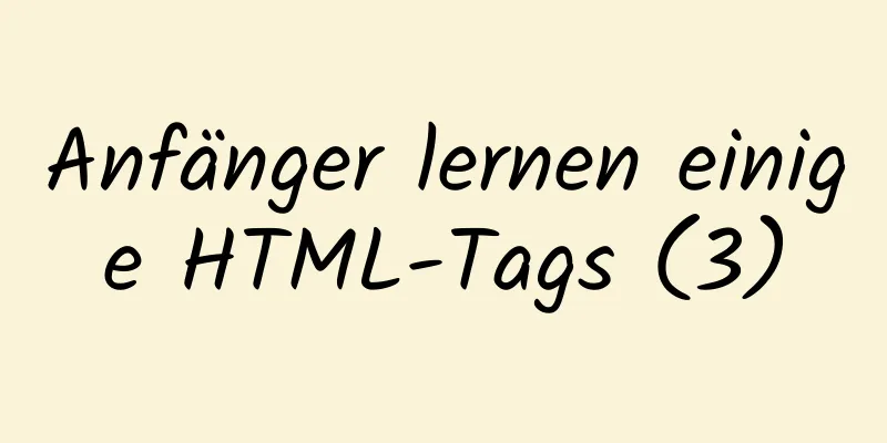 Anfänger lernen einige HTML-Tags (3)