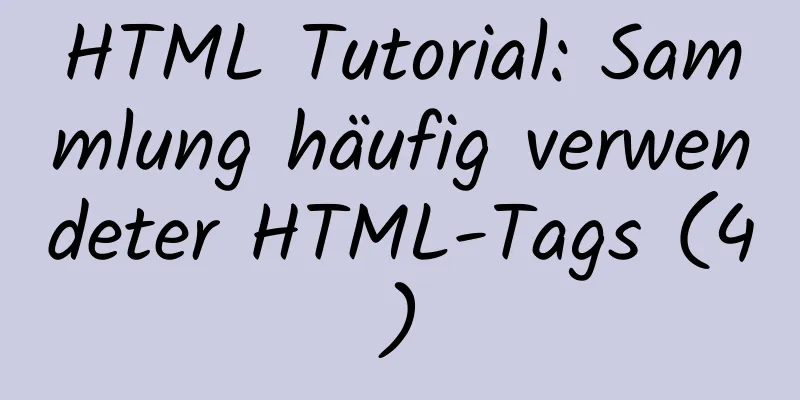 HTML Tutorial: Sammlung häufig verwendeter HTML-Tags (4)