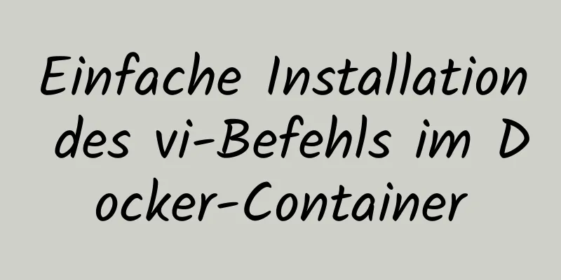 Einfache Installation des vi-Befehls im Docker-Container