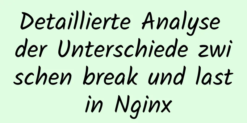 Detaillierte Analyse der Unterschiede zwischen break und last in Nginx