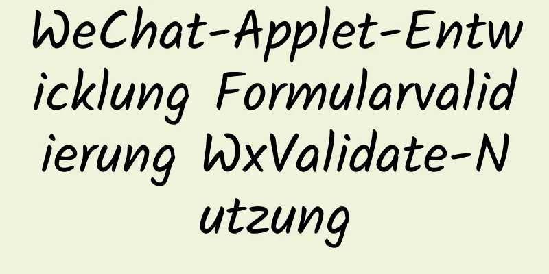 WeChat-Applet-Entwicklung Formularvalidierung WxValidate-Nutzung