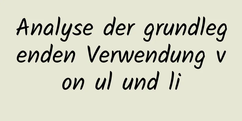 Analyse der grundlegenden Verwendung von ul und li