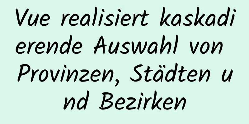 Vue realisiert kaskadierende Auswahl von Provinzen, Städten und Bezirken