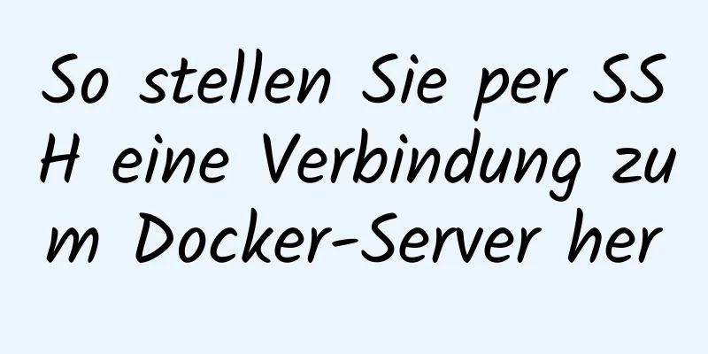 So stellen Sie per SSH eine Verbindung zum Docker-Server her