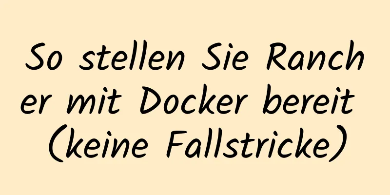 So stellen Sie Rancher mit Docker bereit (keine Fallstricke)