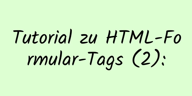 Tutorial zu HTML-Formular-Tags (2):