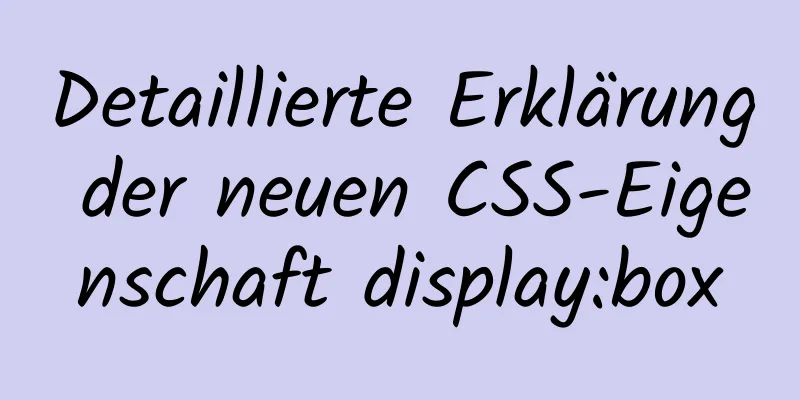 Detaillierte Erklärung der neuen CSS-Eigenschaft display:box