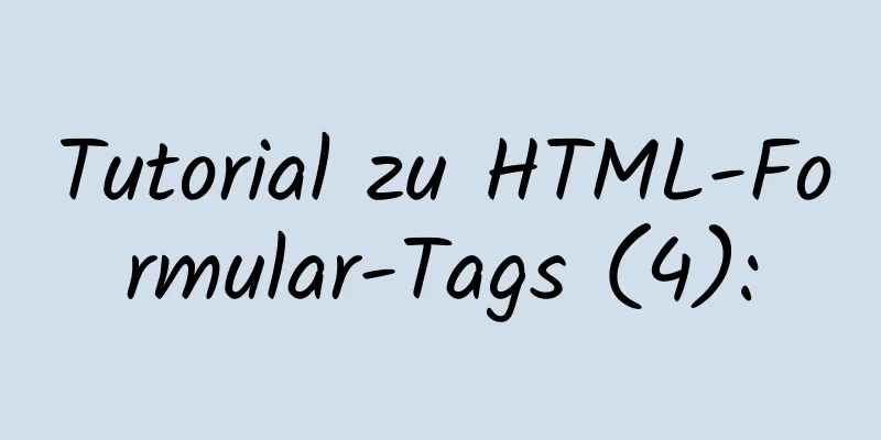 Tutorial zu HTML-Formular-Tags (4):