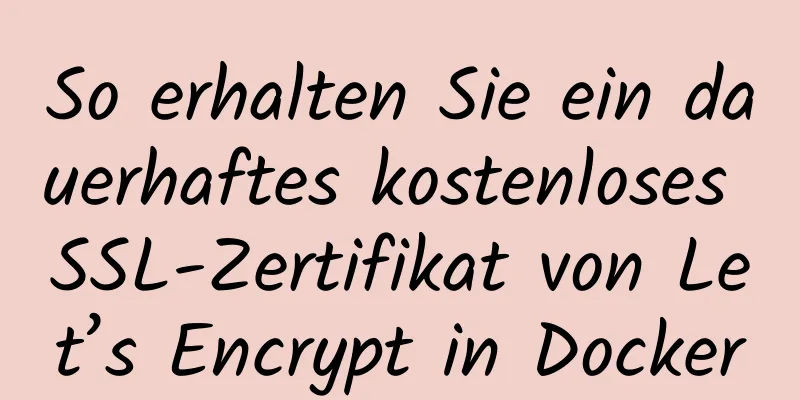 So erhalten Sie ein dauerhaftes kostenloses SSL-Zertifikat von Let’s Encrypt in Docker