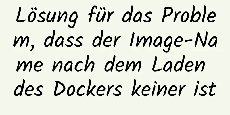 Lösung für das Problem, dass der Image-Name nach dem Laden des Dockers keiner ist