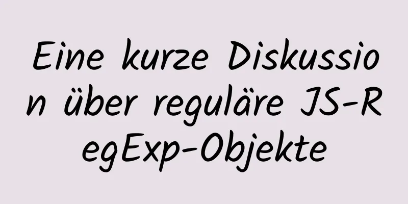 Eine kurze Diskussion über reguläre JS-RegExp-Objekte