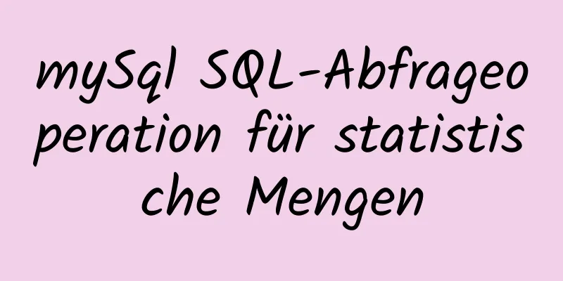 mySql SQL-Abfrageoperation für statistische Mengen