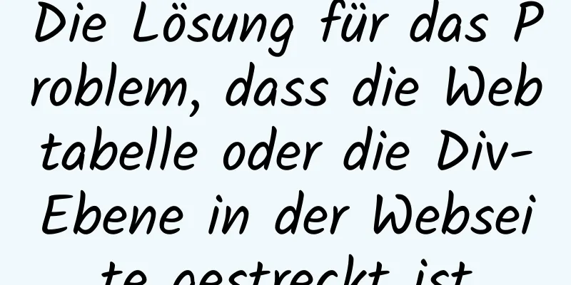 Die Lösung für das Problem, dass die Webtabelle oder die Div-Ebene in der Webseite gestreckt ist