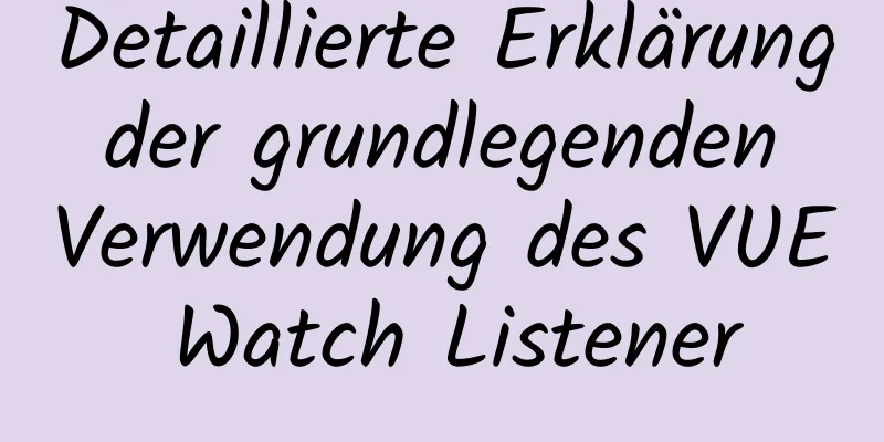 Detaillierte Erklärung der grundlegenden Verwendung des VUE Watch Listener