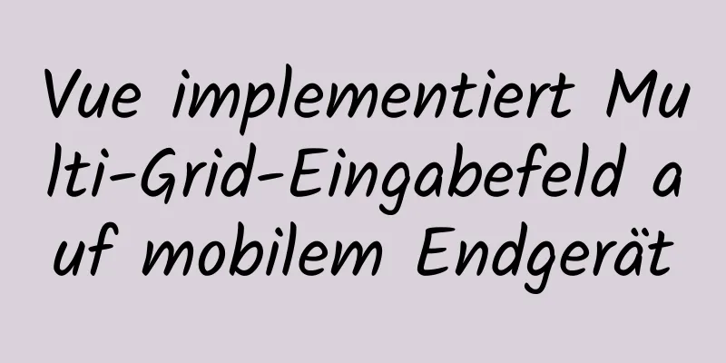 Vue implementiert Multi-Grid-Eingabefeld auf mobilem Endgerät