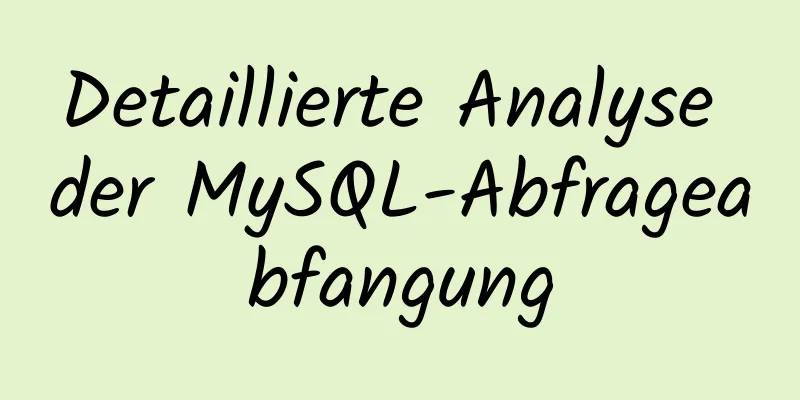 Detaillierte Analyse der MySQL-Abfrageabfangung