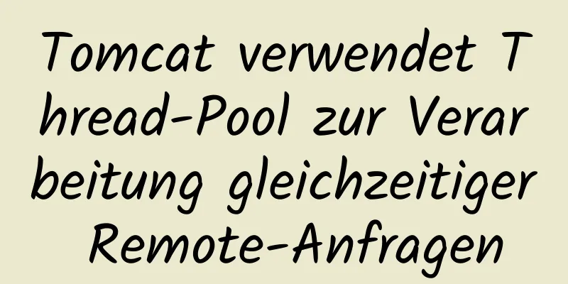 Tomcat verwendet Thread-Pool zur Verarbeitung gleichzeitiger Remote-Anfragen