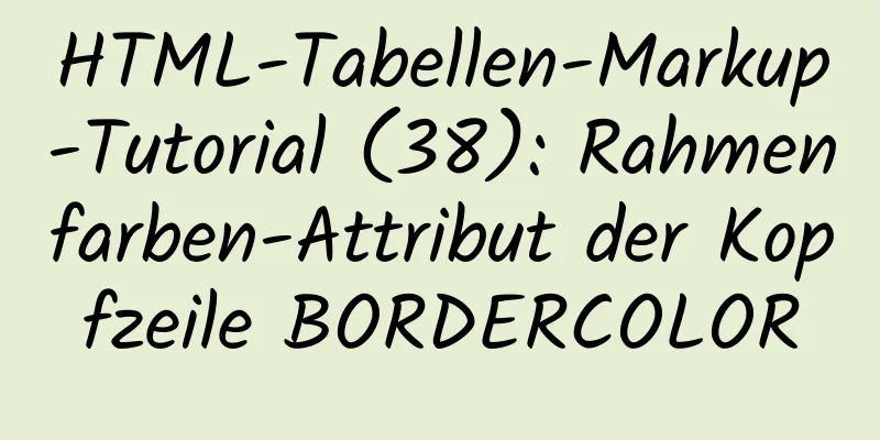 HTML-Tabellen-Markup-Tutorial (38): Rahmenfarben-Attribut der Kopfzeile BORDERCOLOR