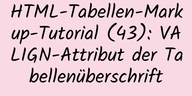 HTML-Tabellen-Markup-Tutorial (43): VALIGN-Attribut der Tabellenüberschrift