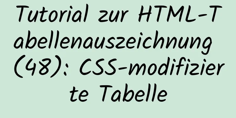 Tutorial zur HTML-Tabellenauszeichnung (48): CSS-modifizierte Tabelle