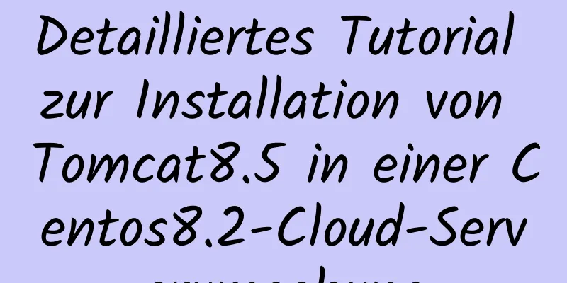 Detailliertes Tutorial zur Installation von Tomcat8.5 in einer Centos8.2-Cloud-Serverumgebung