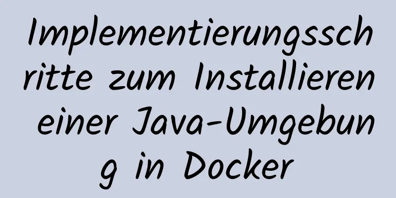 Implementierungsschritte zum Installieren einer Java-Umgebung in Docker